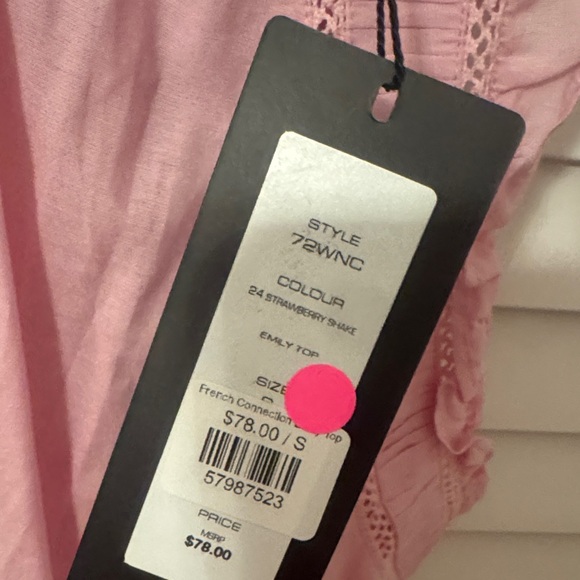 French Connection Light Pink Ruffle Top - Picture 3 of 3